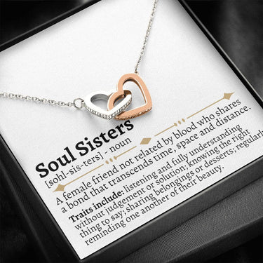 Soul Sister Definition Interlocking Hearts Necklace - Love You This Much